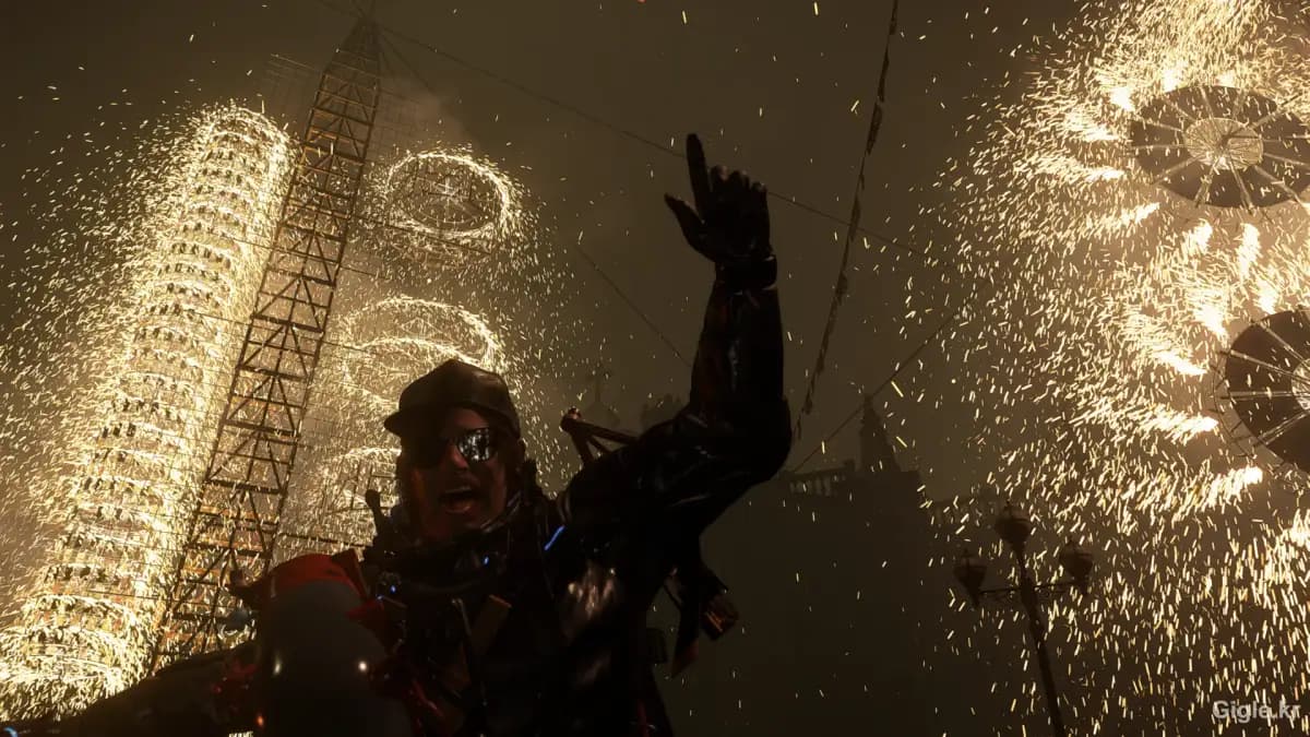 데스 스트랜딩 2 불꽃놀이 속 셀카