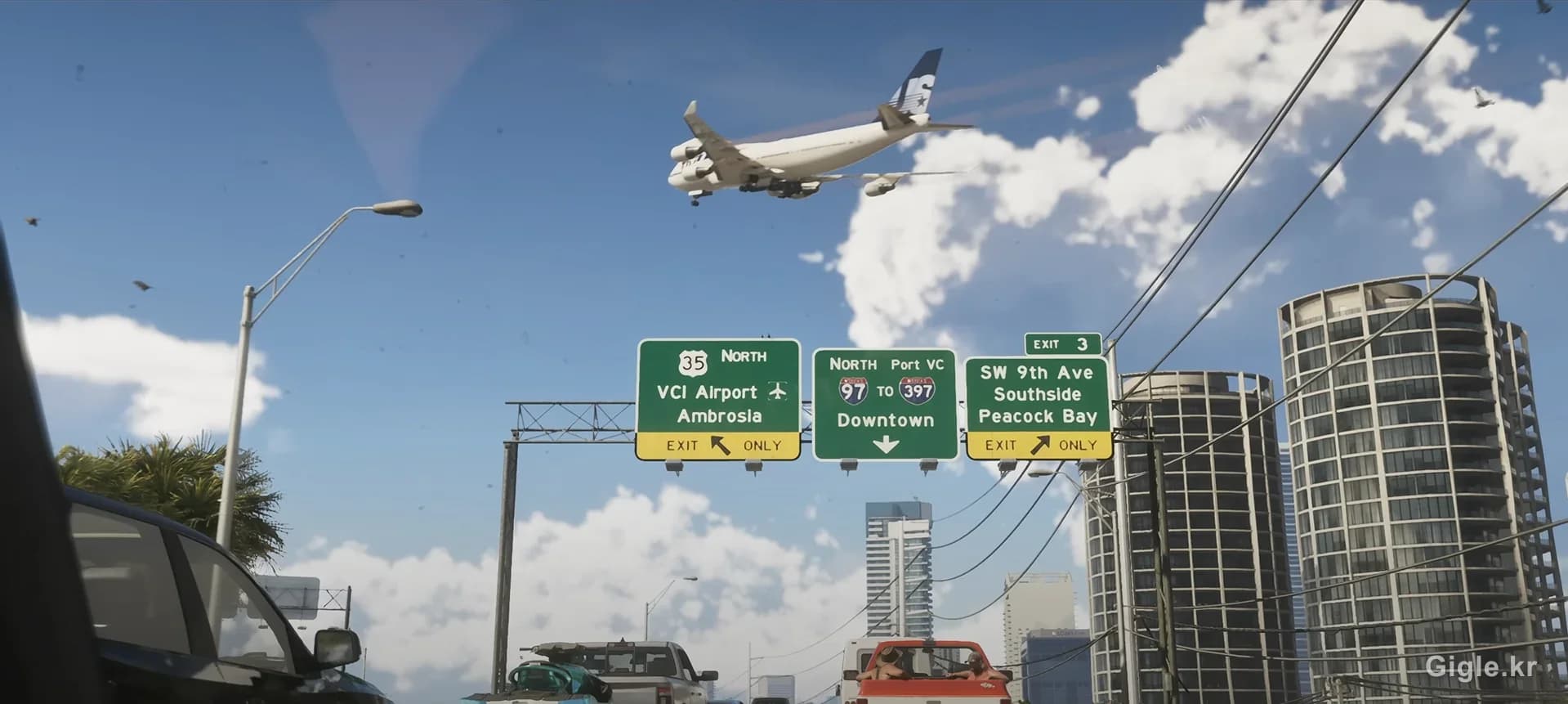 GTA 6 바이스 시티 고속도로 장면 - 공식 트레일러 캡처