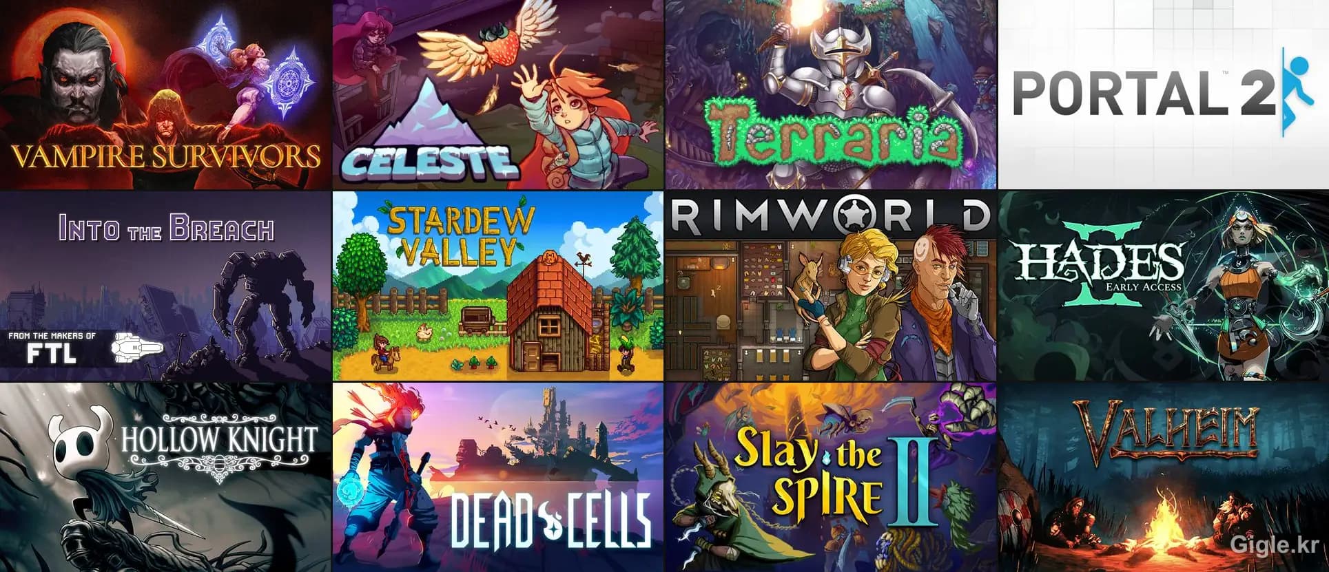 저사양 PC에서 구동 가능한 스팀 명작 게임 추천 12선 콜라주