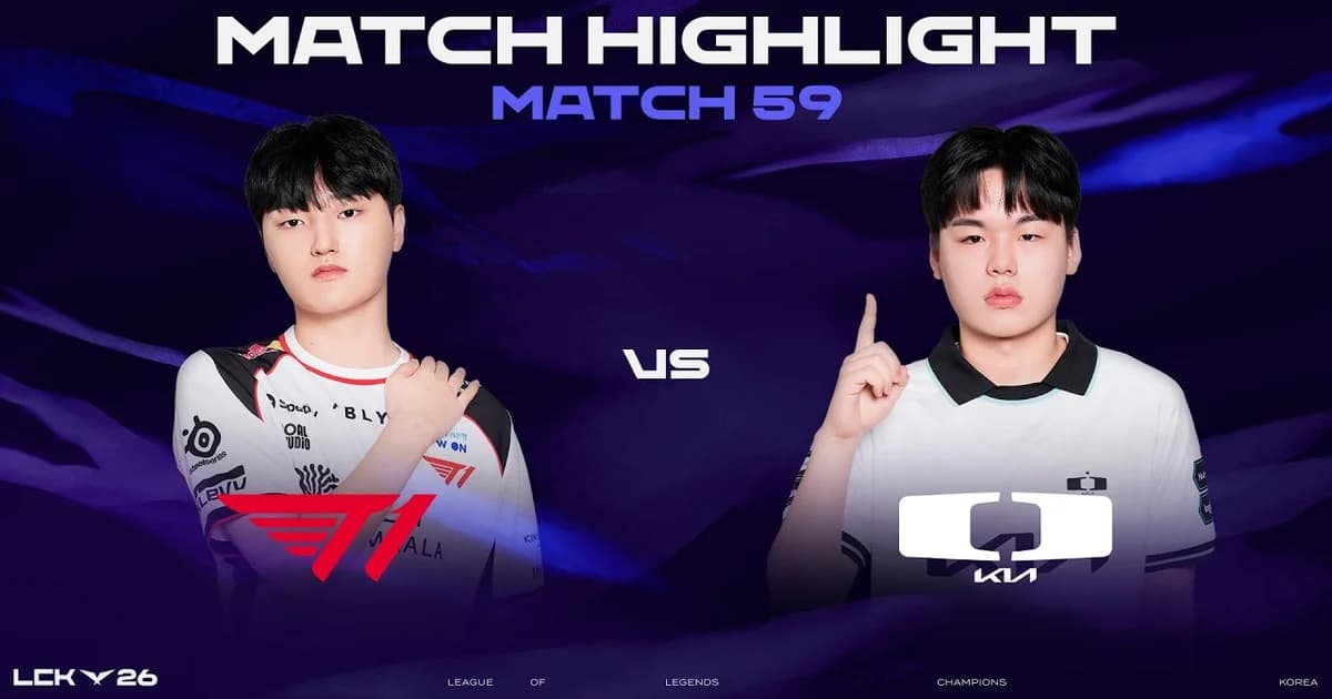 T1과 디플러스 기아의 LCK EWC 2026 한국 자격전 매치 59 공식 비주얼
