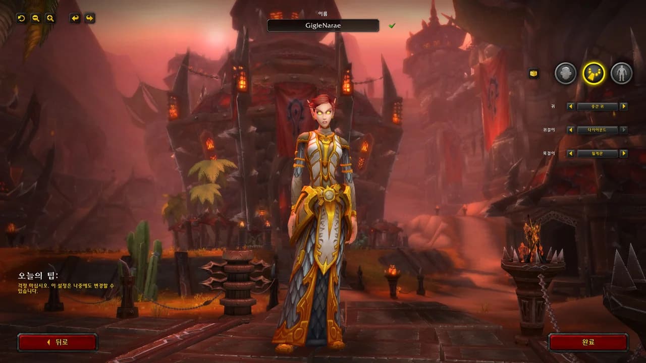와우 블러드 엘프 성기사 GigleNarae 캐릭터