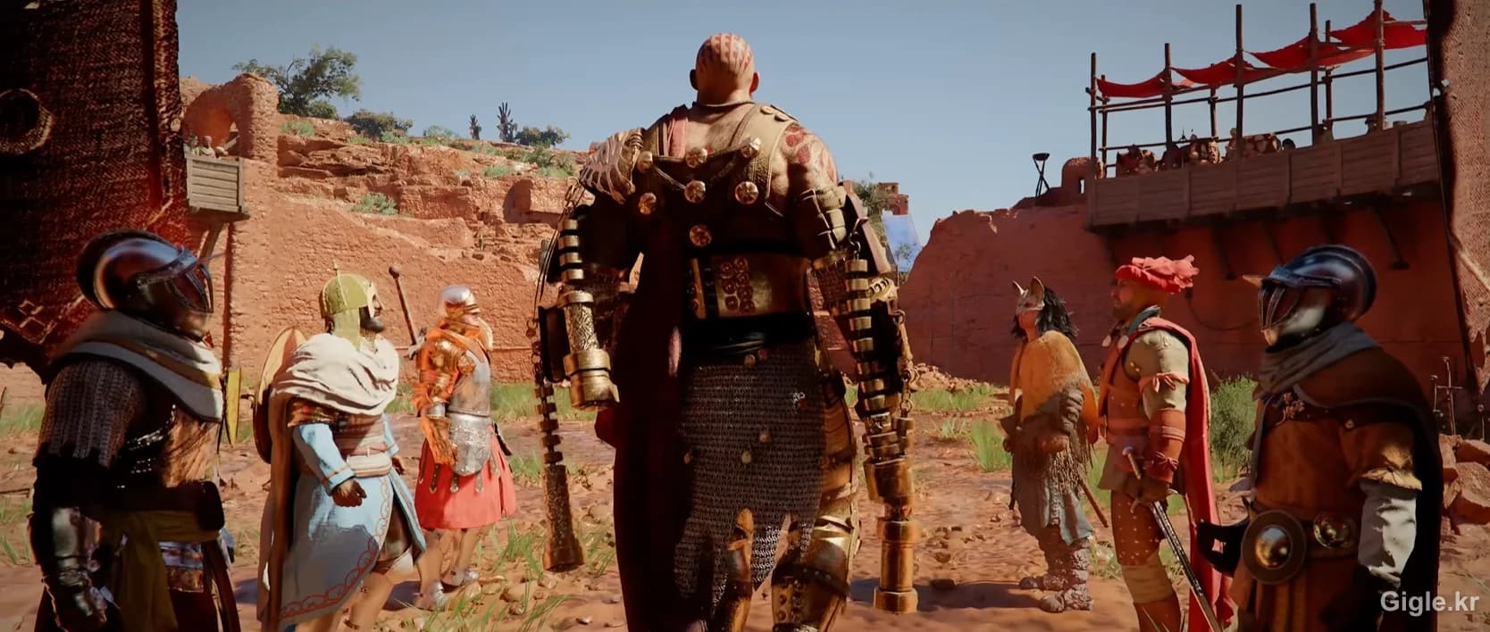 붉은사막 보스전 요새 장면